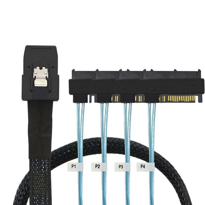 GINTOOYUN Mini SAS auf SAS Kabel 36 Pin SFF-8087 auf 4 SFF-8482 29 Pin Kabel mit SATA Power für SAS