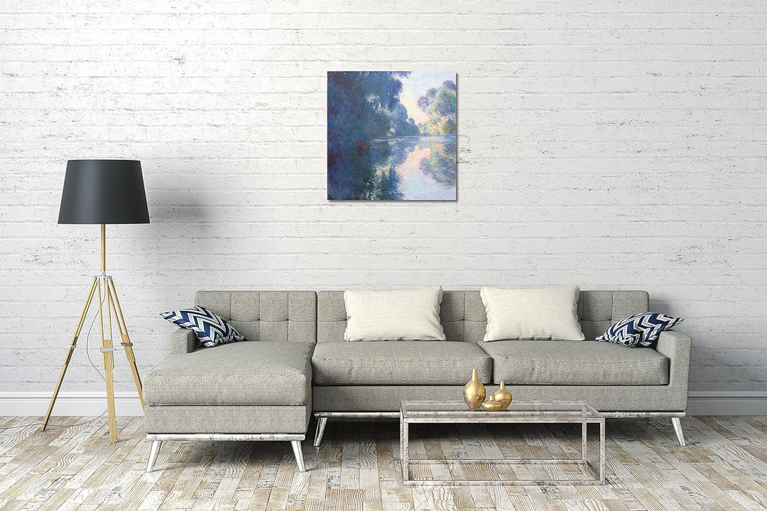 Printed Paintings Leinwand (70x70cm): Claude Monet - Morgen auf der Seine 70x70 cm, 70x70 cm