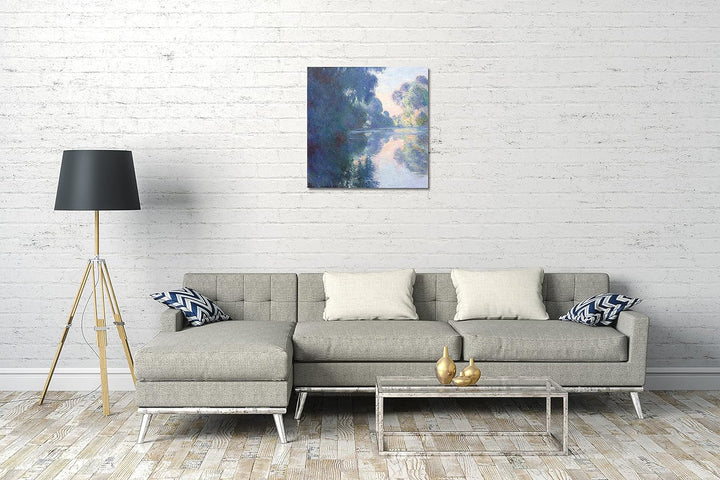 Printed Paintings Leinwand (70x70cm): Claude Monet - Morgen auf der Seine 70x70 cm, 70x70 cm