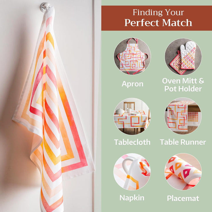 Maison d' Hermine Summer Maze 100% Baumwolle Set von 3 Multi-Purpose Küchenhandtuch | Bar Handtücher