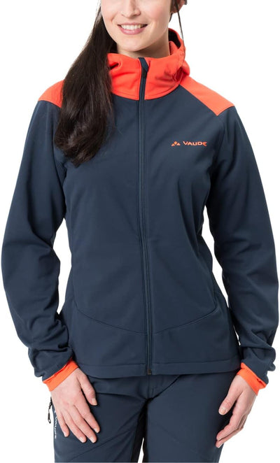 VAUDE Women's Qimsa Softshell Jacket - Softshelljacke Damen - Radjacke 34 dark sea uni, 34 dark sea