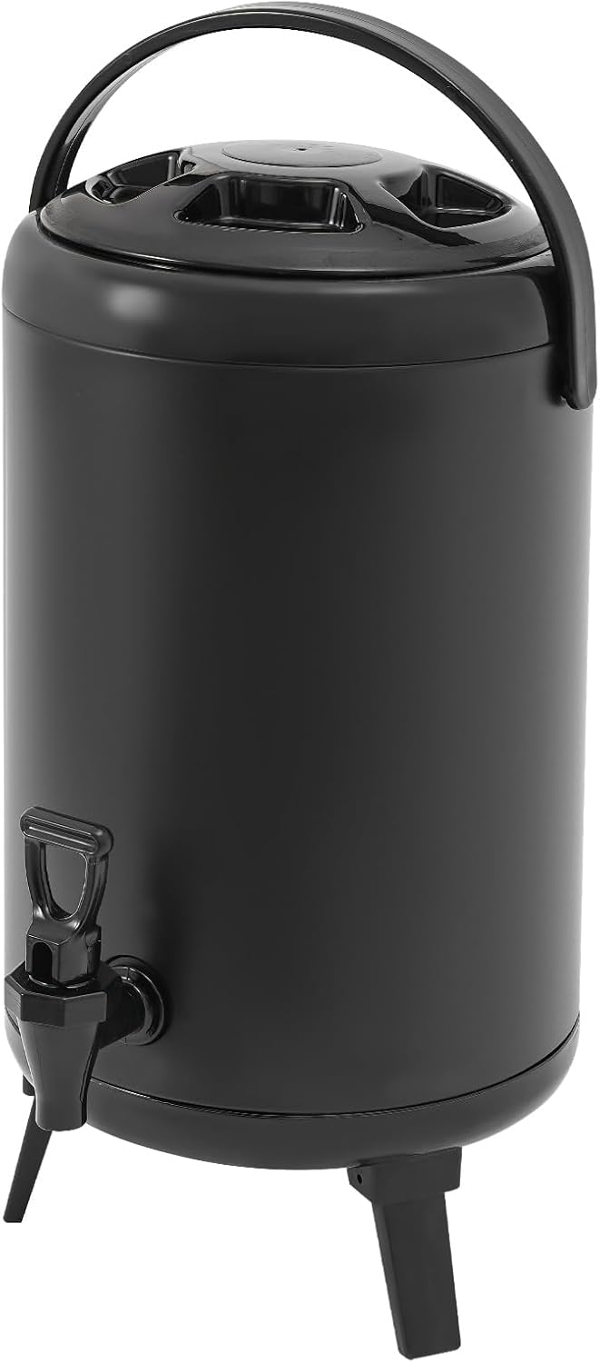 10L Isolierter Getränkespender Edelstahl mit Zapfhahn Gastro Transport Thermobehälter für Heisse&Kal