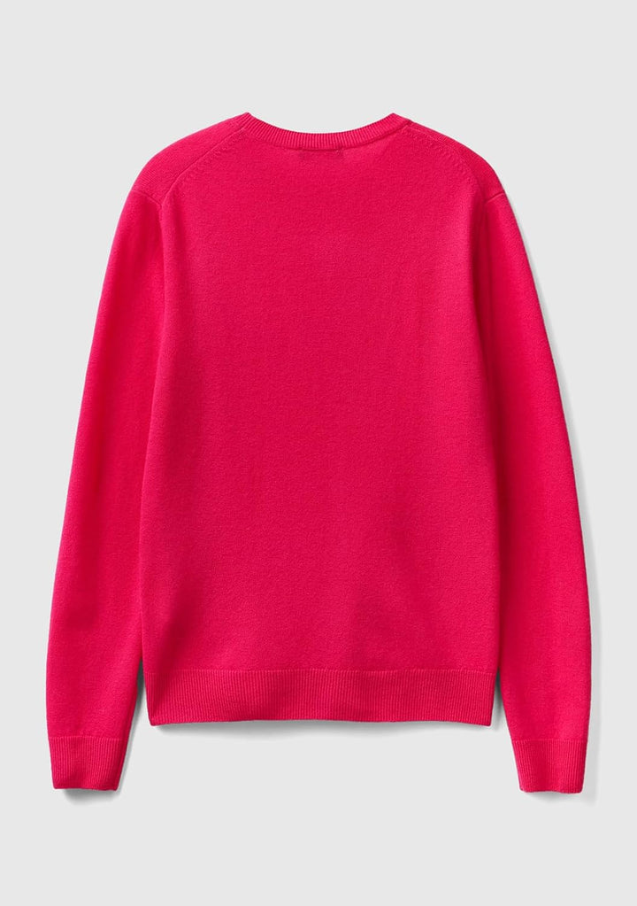 United Colors of Benetton Damen Maglia G/C M/L 1002d1k01 Pullover S Fuchsia 2l3, S Fuchsia 2l3