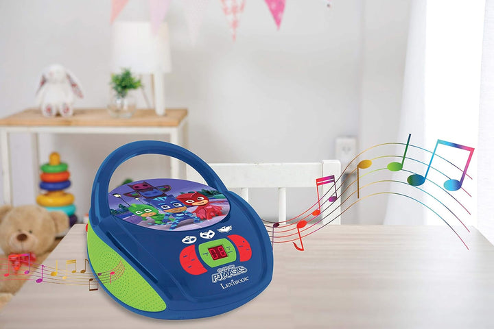 Lexibook PJMAsks Boombox CD-Player, AUX-Eingangsbuchse, AC-Betrieb oder Batterie, Blau/Schwarz, RCD1