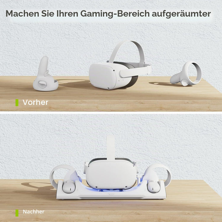 ZYBER Ladestation, eine magnetische Ladestation speziell für die Oculus Quest 2 konzipiert, mit eine