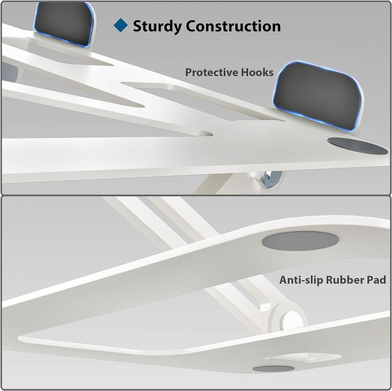 BONTEC Verstellbarer Laptopständer - Ergonomischer, Tragbarer Notebook-Riser mit Effizienter Kühlung