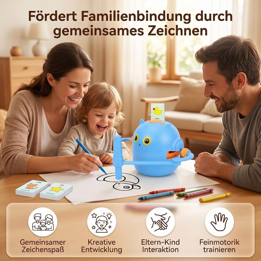 Topiky Magic Zeichenroboter für Kinder ab 3+, Malroboter für Kinder, Interaktiv mit 100 Lernkarten &amp;