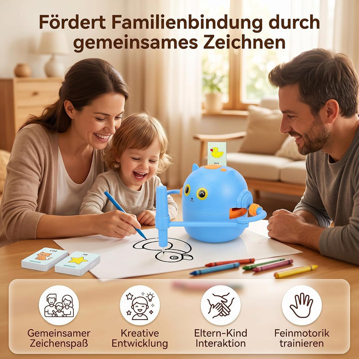 Topiky Magic Zeichenroboter für Kinder ab 3+, Malroboter für Kinder, Interaktiv mit 100 Lernkarten &amp;
