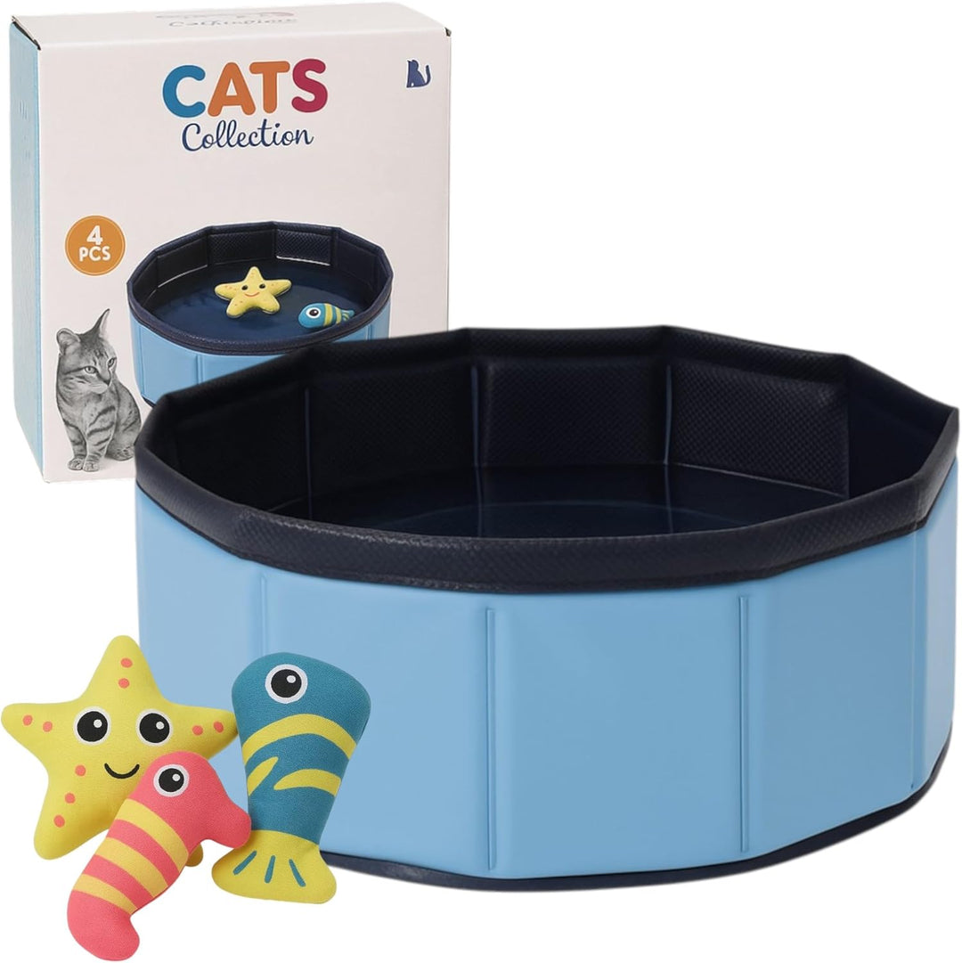 Swimmingpool Schwimmbecken für Katzen Katzenpool Katzenplanschbecken Katzenbadewanne, Faltbarer -Kat