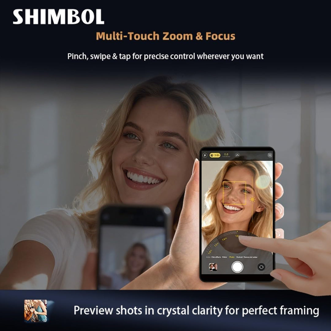 Shimbol CP5 Ultra, 5‘’ 1080P Full Touch HD Telefon Vlog Selfie Monitor Screen für iPhone & Android -
