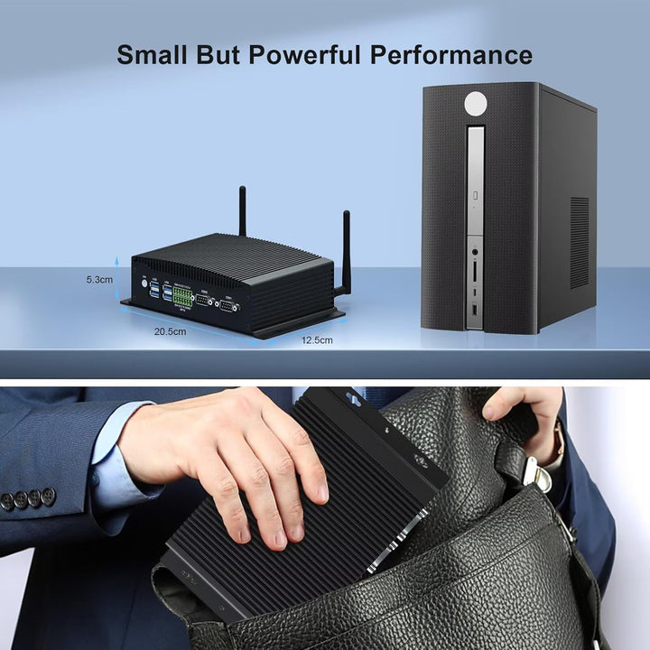 WEIDIAN PC Lüfterlos Industrie Mini PC Lüfterloser Core i7 10810U, Win 11 Industrial Computer GPIO,