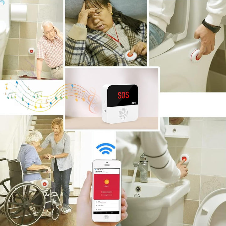 ChunHee Senioren Notruf Tuya WiFi Smart Notrufklingel Alert System für ältere Patienten Behinderte,K