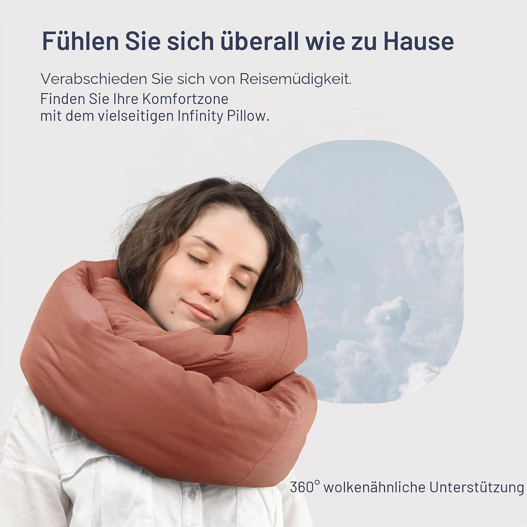 Huzi Design Infinity Pillow - Reisekissen Nackenkissen Ideal für Reise Büro Entwurf Weiches Nackenst