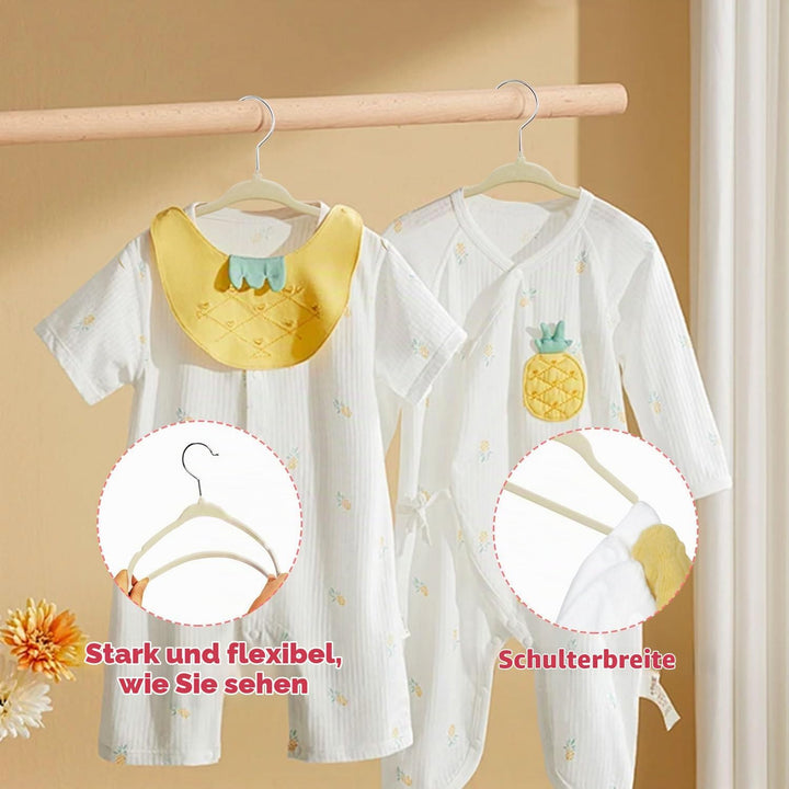 ManGotree 28 cm Baby-Samtbügel, rutschfeste Kinderkleiderbügel mit 360°-Drehhaken, Ultradünne Filz-K