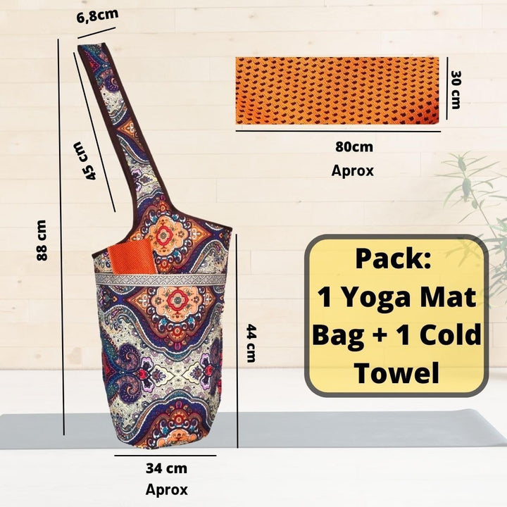 Yoga-Tasche für Matte und Handtuch, Kühltasche, Damen, für Matte, Handtuch, Mikrofaser, Yogatasche,