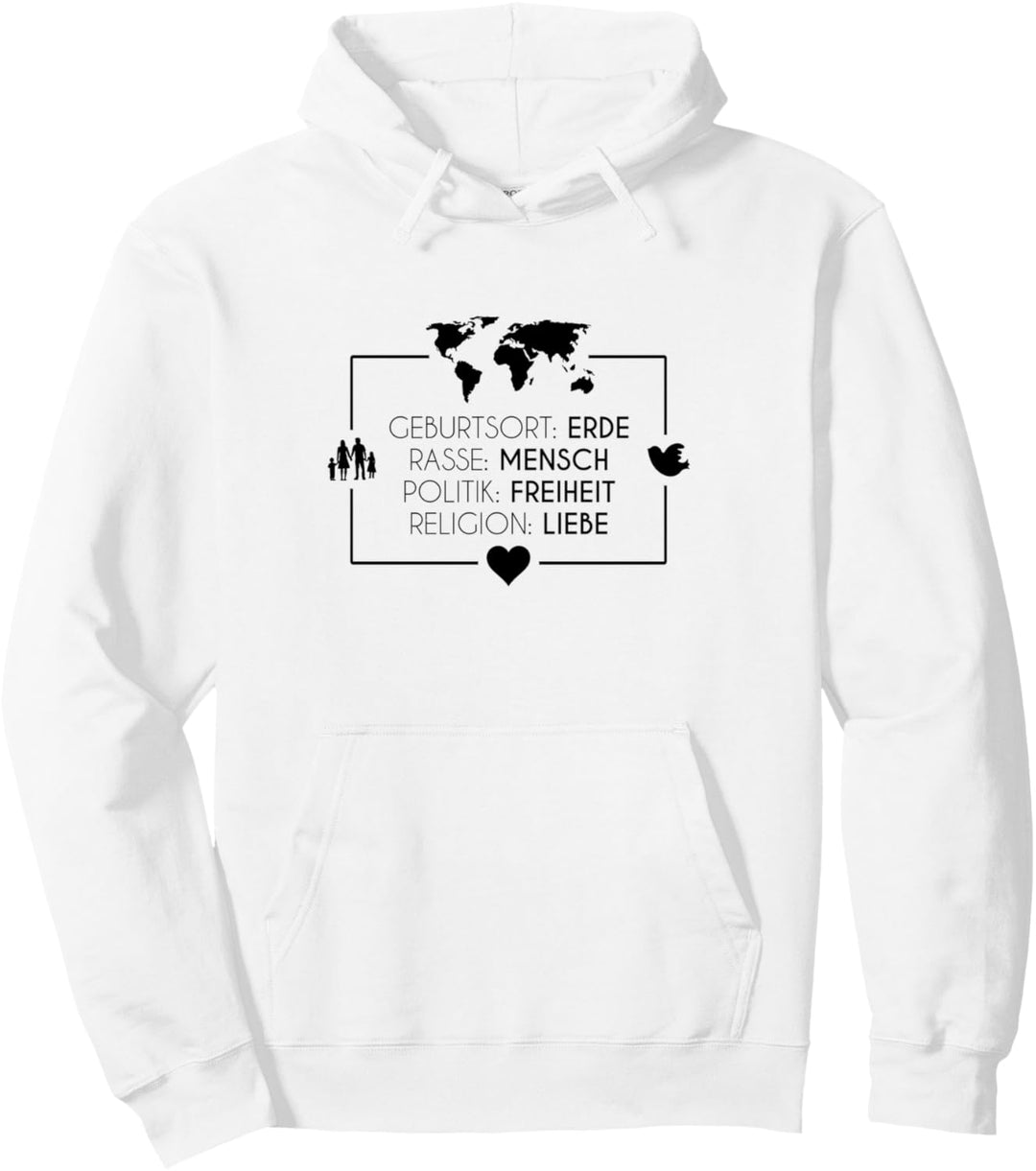 Geburtsort Erde Rasse Mensch Antirassismus Pullover Hoodie