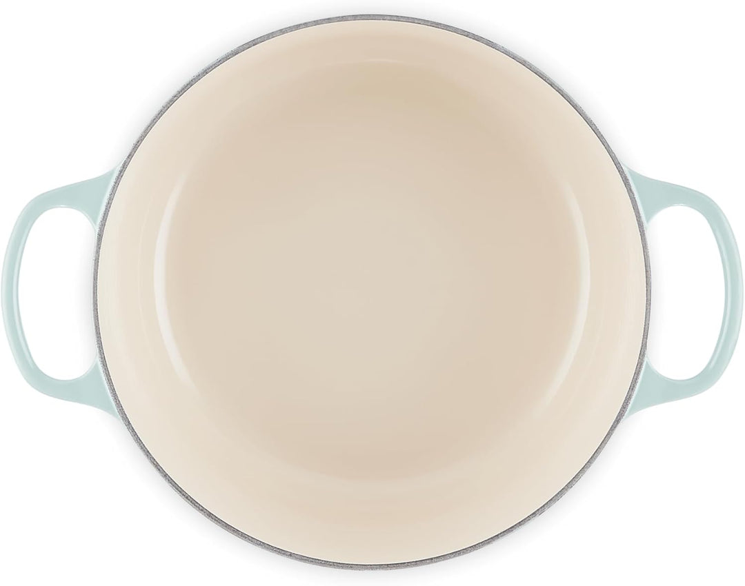 Le Creuset Signature Runder Bräter aus Gusseisen, 26 cm, 5,3 Liter, Sea Salt Sea Salt 5.5 Qt, Sea Sa
