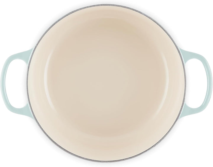 Le Creuset Signature Runder Bräter aus Gusseisen, 26 cm, 5,3 Liter, Sea Salt Sea Salt 5.5 Qt, Sea Sa