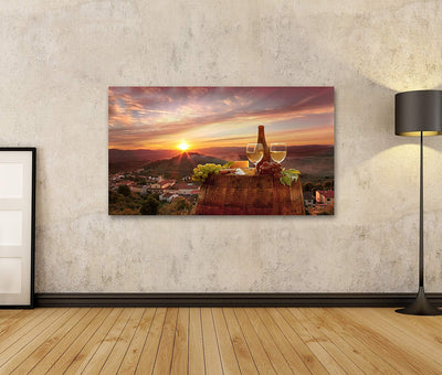 Bild auf Leinwand Weingut in der Chianti-Toskana Bilder Wandbild Poster Leinwandbild 100x57cm