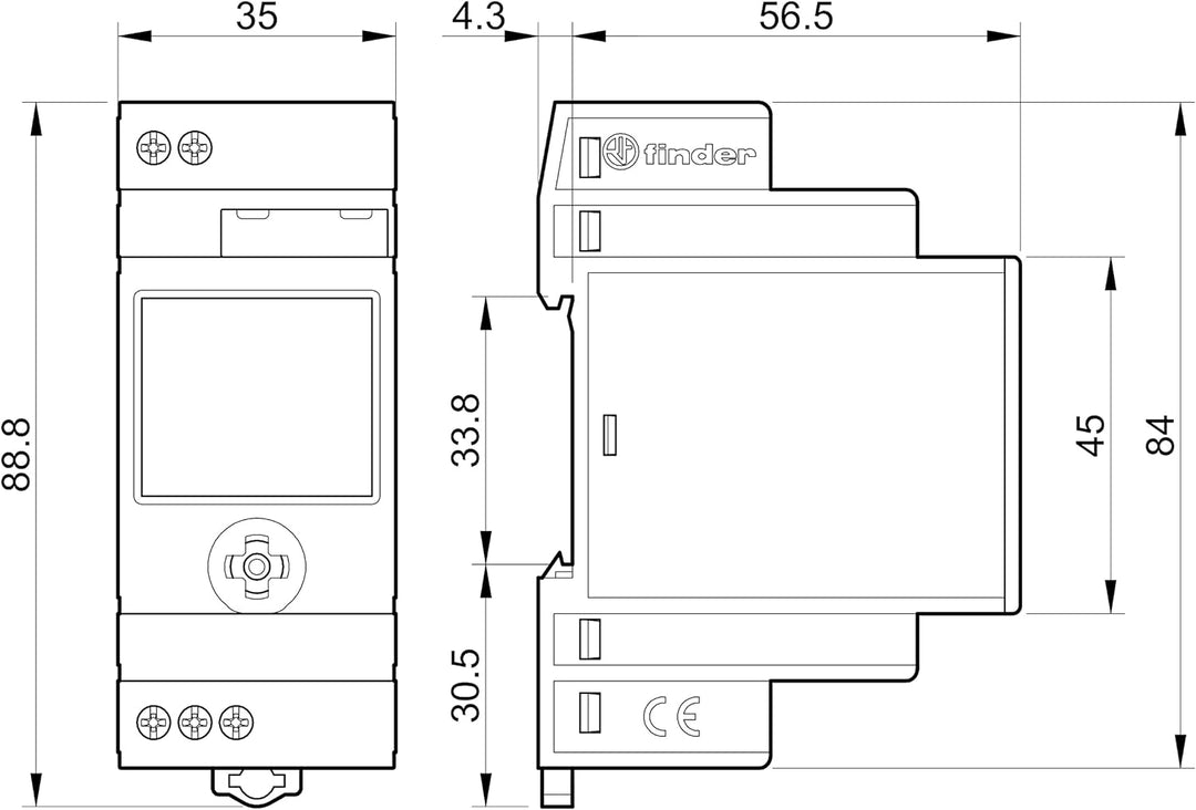 Finder 12.A1.8.230.0000 Zeitschaltuhr, Grau