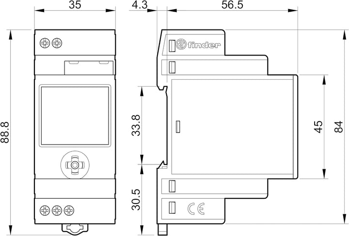 Finder 12.A1.8.230.0000 Zeitschaltuhr, Grau