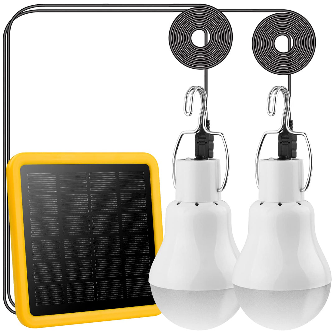 Beinhome Solarlampen für Aussen 130Lumen 800mAh mit Solarpanel,Portable Solar LED Glühbirne,3,5m USB