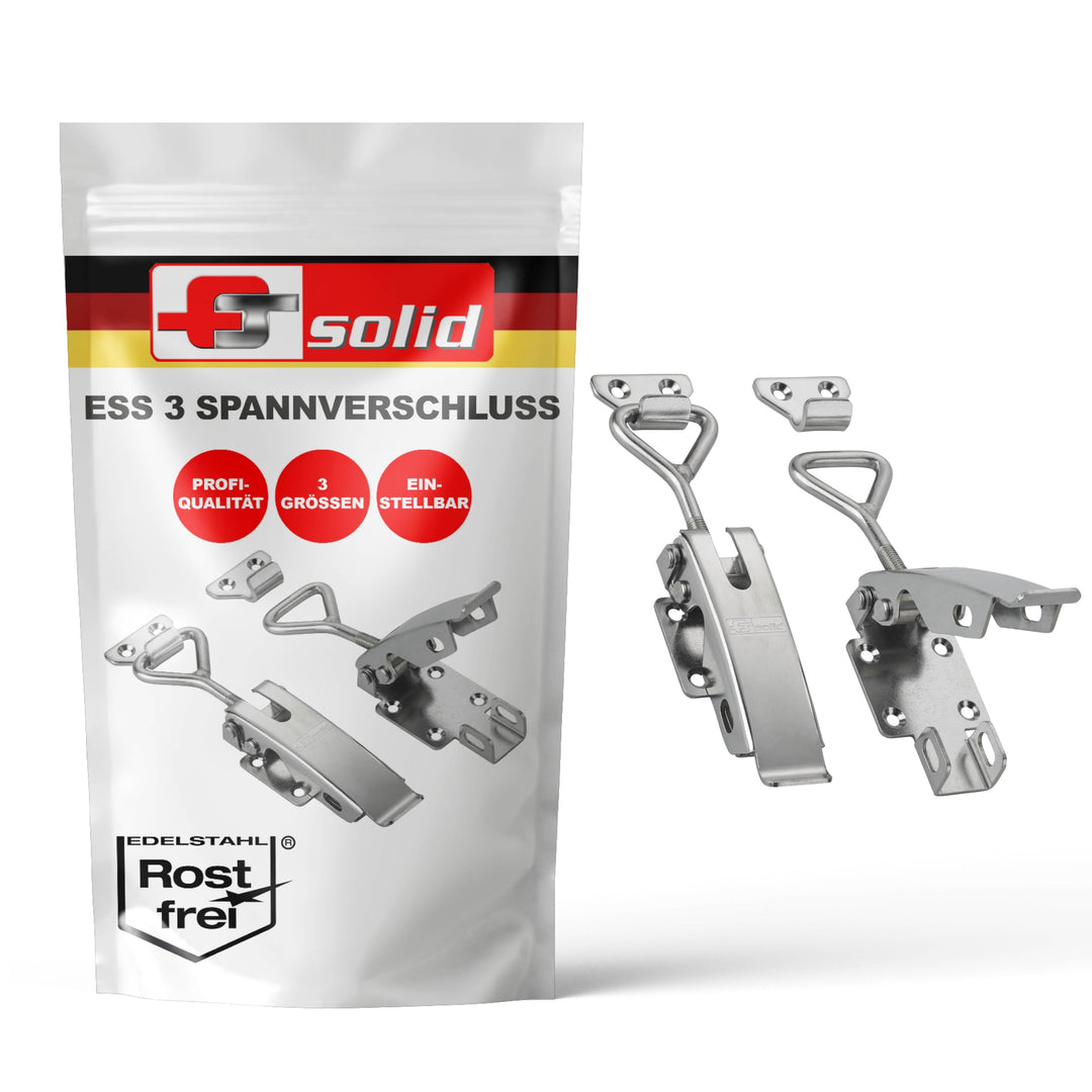 FTsolid [2er Set] einstellbarer Spannverschluss aus Edelstahl ESS3 Kistenverschluss rostfrei verstel