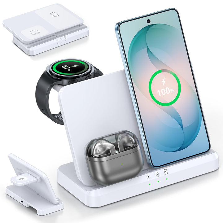 EGV Induktive Ladestation für Samsung – 3-in-1 Wireless Charger kompatibel mit Galaxy S26 Ultra/S25/