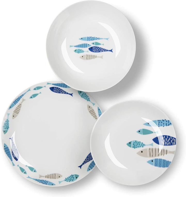 Excelsa Ocean North Sea Teller-Set, 18-teilig, Porzellan