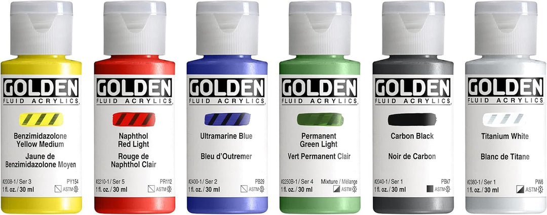Golden Artist Colors, Flüssiges Acryl, 10-farbiges Mischset