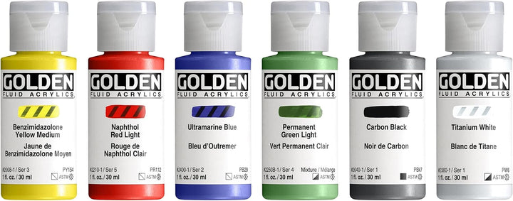 Golden Artist Colors, Flüssiges Acryl, 10-farbiges Mischset
