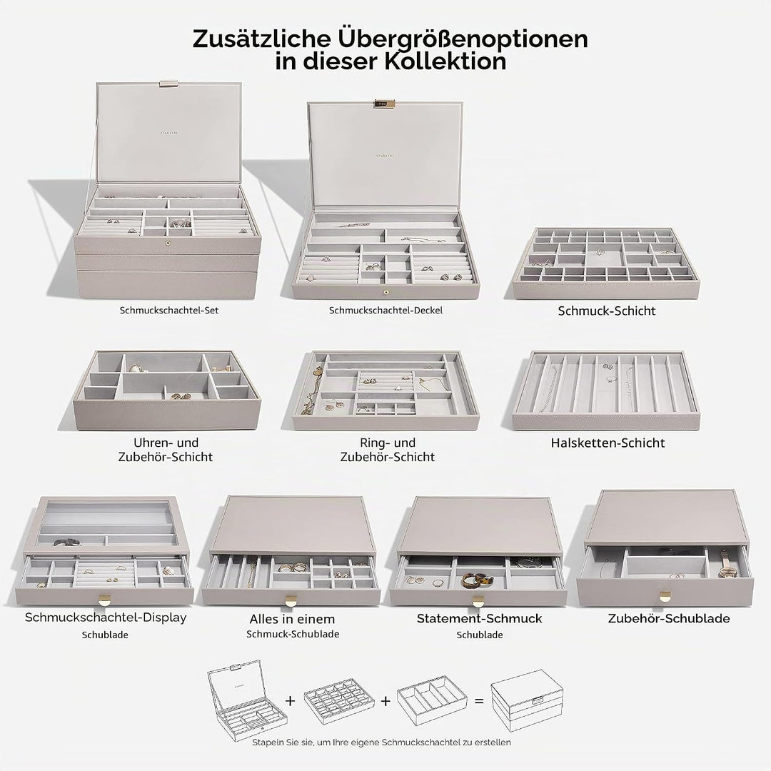 Stackers Taupe Supersize Jewellery Box Display Drawer, Taupe
