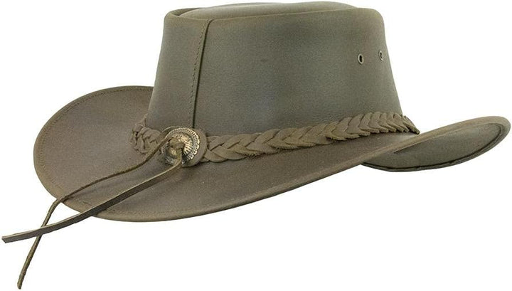 Black Jungle Calgary Lederhut Cowboyhut Australienhut Hut (Khaki, S)