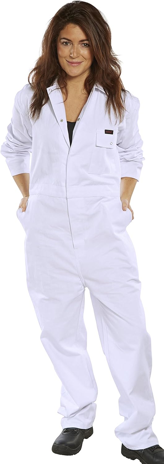 Click Bohr-Overall, Weiss 48, Baumwolle
