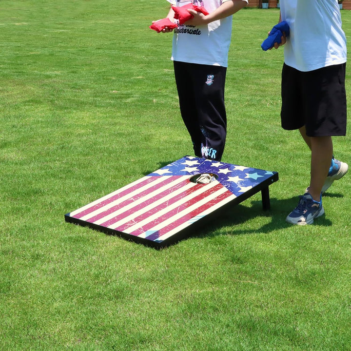 Cornhole Spiel Verordnung Grösse 91cmx60cm, Sackloch Spiel mit Corn Hole Spiel mit 2 Boards, 8 Wurfb