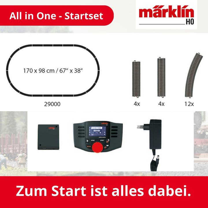 Märklin 29000 - Digital-Startpackung, Spur H0, Startset mit C-Gleis Schienen und Mobile Station Sing