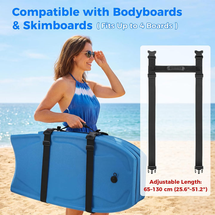 Bodyboard & Skimboard Trageriemen – Mit gepolstertem Schultergurt für freie Hände – Verstellbar, Rob