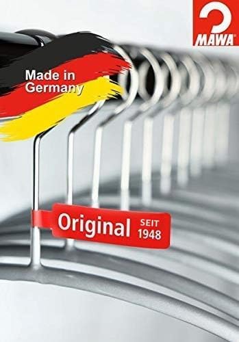 MAWA Kleiderbügel mit Steg, 10 Stück, platzsparende Universalkleiderbügel für Oberteile, Hosen und R