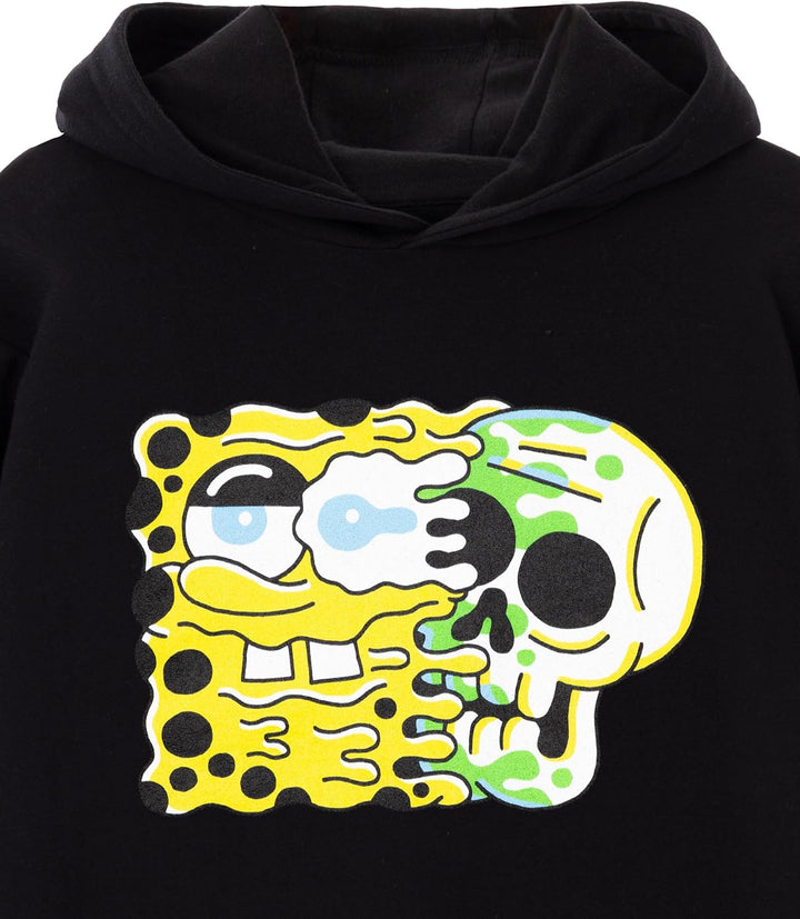 Spongebob Schwammkopf Herren Kapuzenpullover Schwarz | Kreatives Cartoon-Grafik-Sweatshirt | Warmer
