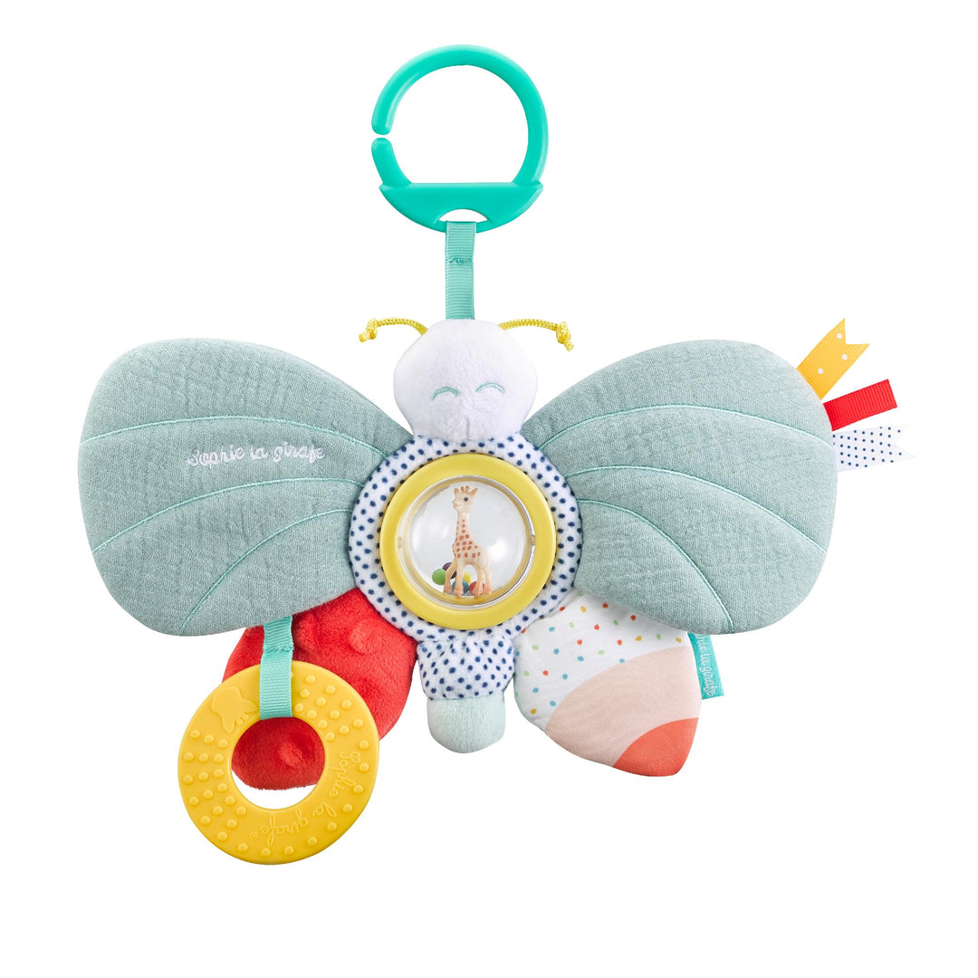 Sophie la Girafe – Multisensorischer Kinderwagen-Schmetterling – Ab 3 Monaten – Beissring, Glöckchen