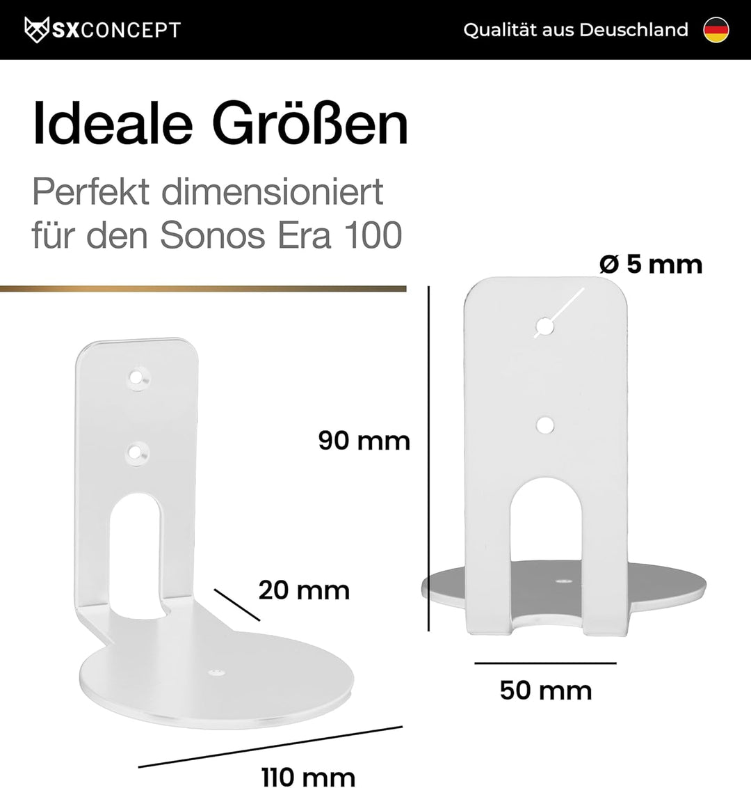 SX-Concept Wandhalterung für Sonos Era 100 | Gerade-Variante | Minimalistisches Design | Optimaler W