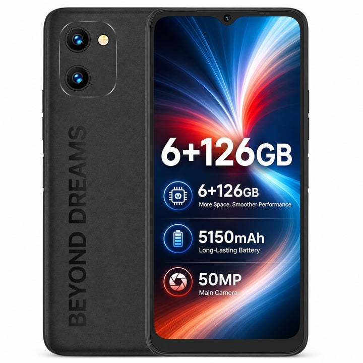UMIDIGI C1 Max Android 12 Günstig Smartphone Ohne Vertrag, 5150 mAh Akku mit Typ-C,6.52 Zoll HD+ Dis