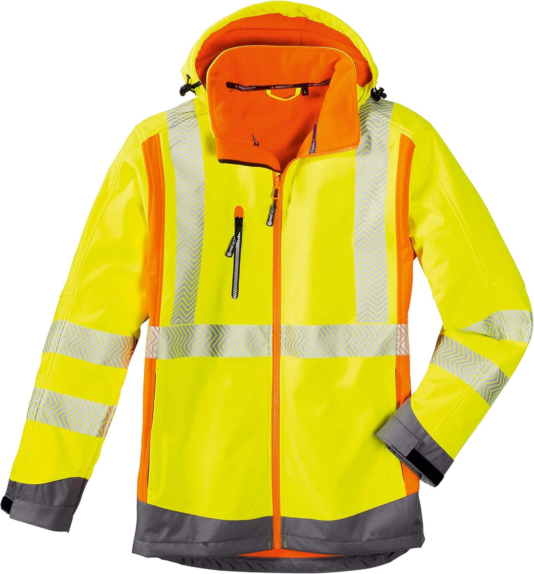 4Protect Warnschutz Softshelljacke "Houston", 1 Stück, leuchtgelb/-orange/grau, 3475-XL Leuchtgelb /