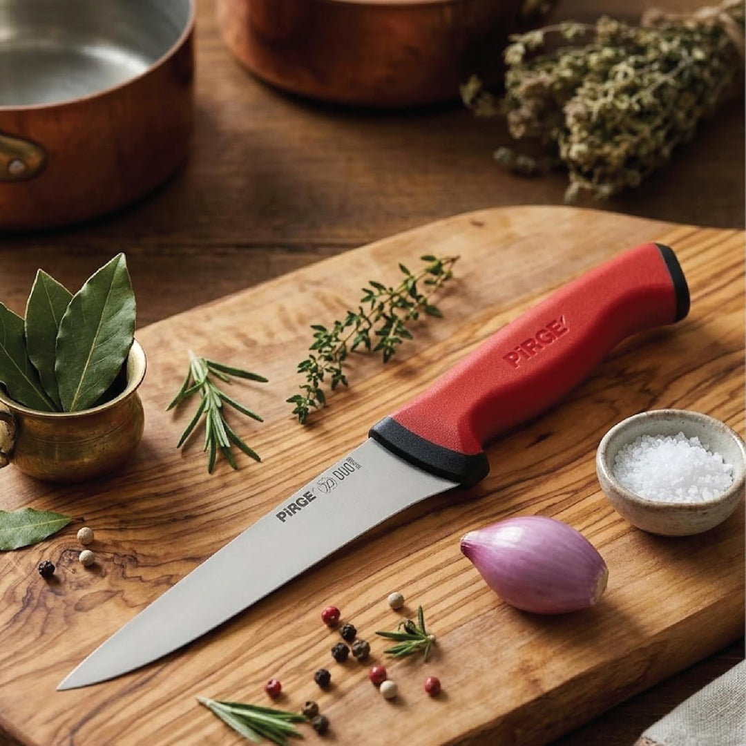 Pirge Duo Ausbeinmesser Profi Messer 16,5 cm Rot Schlachtermesser - Fleischermesser - Stechmesser -