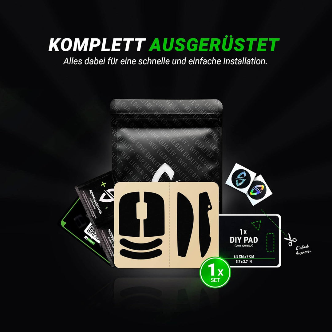 SensoryBoost Maus Grip Tape – kompatibel mit Pulsar X2H Medium (inkl. Zuschnitt-Pad) Schweissabsorbi