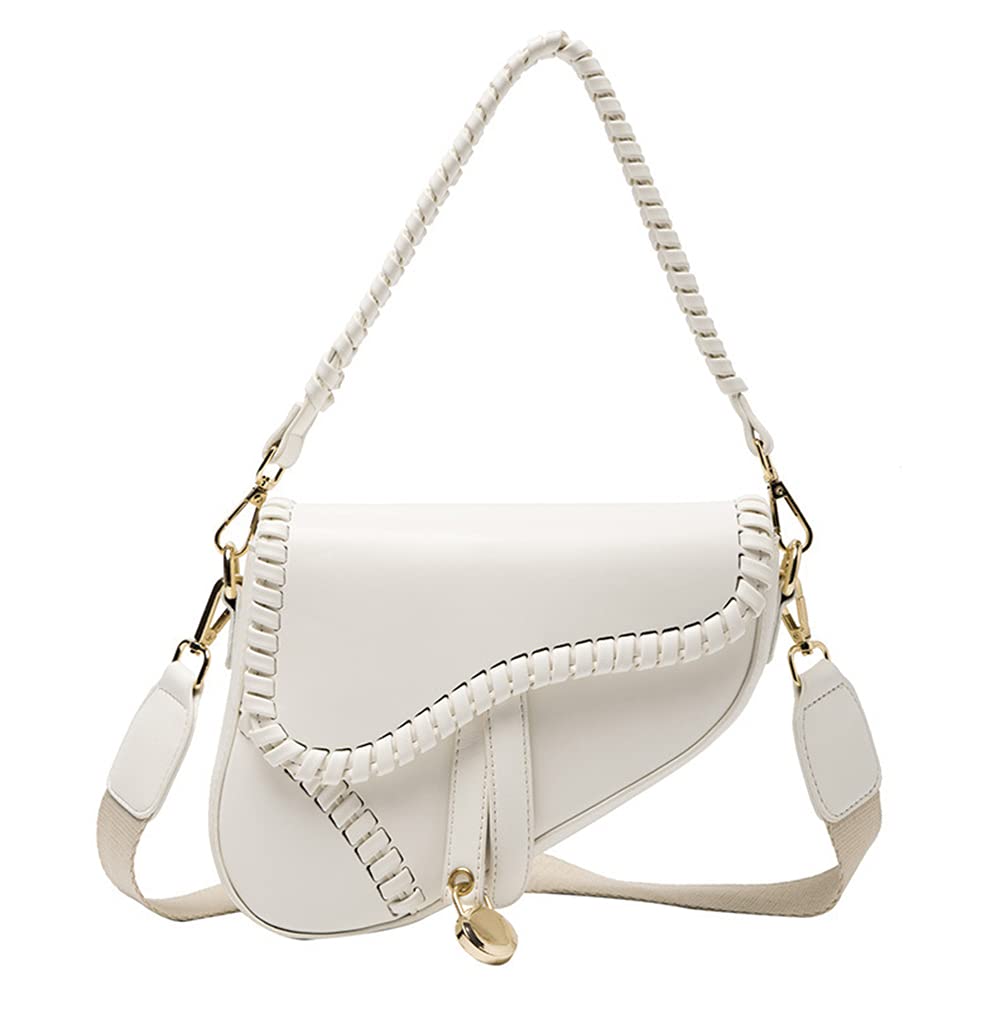 Purfanree Trendige Satteltasche, Clutch, Handtasche, Umhängetasche, Henkeltasche, Schultertasche, Cr