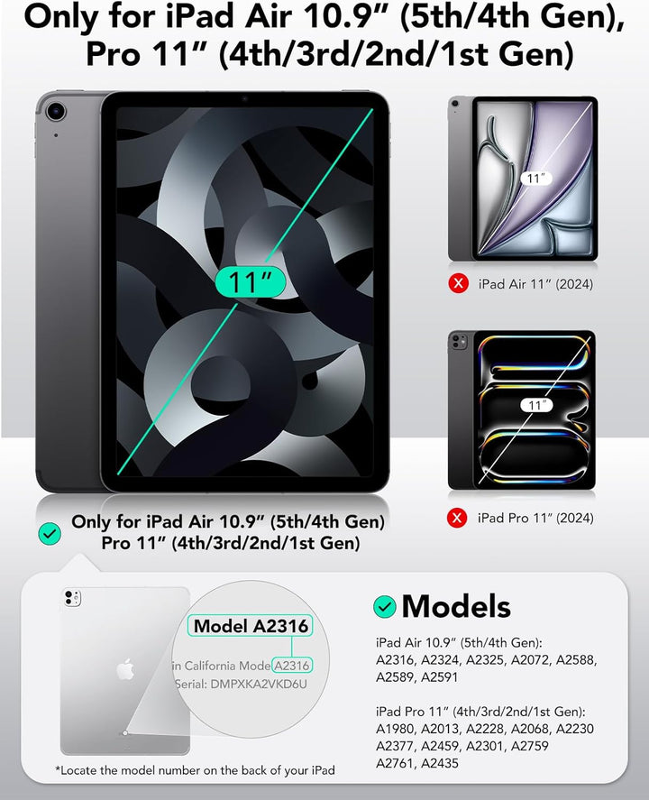 ESR Schutzfolie für iPad Pro 11 Zoll (2022/2021/2020/2018) und iPad Air 5/4 (2022/2020), Gehärtete G