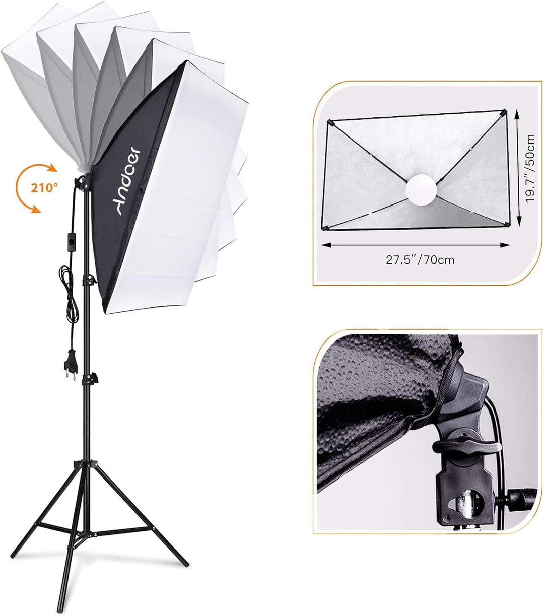 Andoer Fotografie Licht Kit Softbox-Beleuchtungsset 3 Packung,mit 85 W 2800K-5700K zweifarbige dimmb