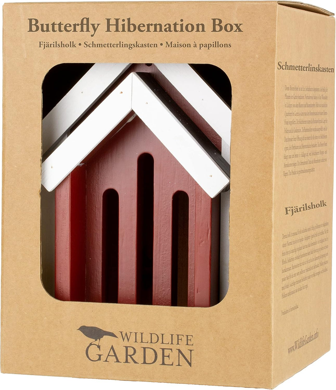 Wildlife Garden WG300 Schmetterlingskasten Rot - Schmetterlingshaus aus Holz