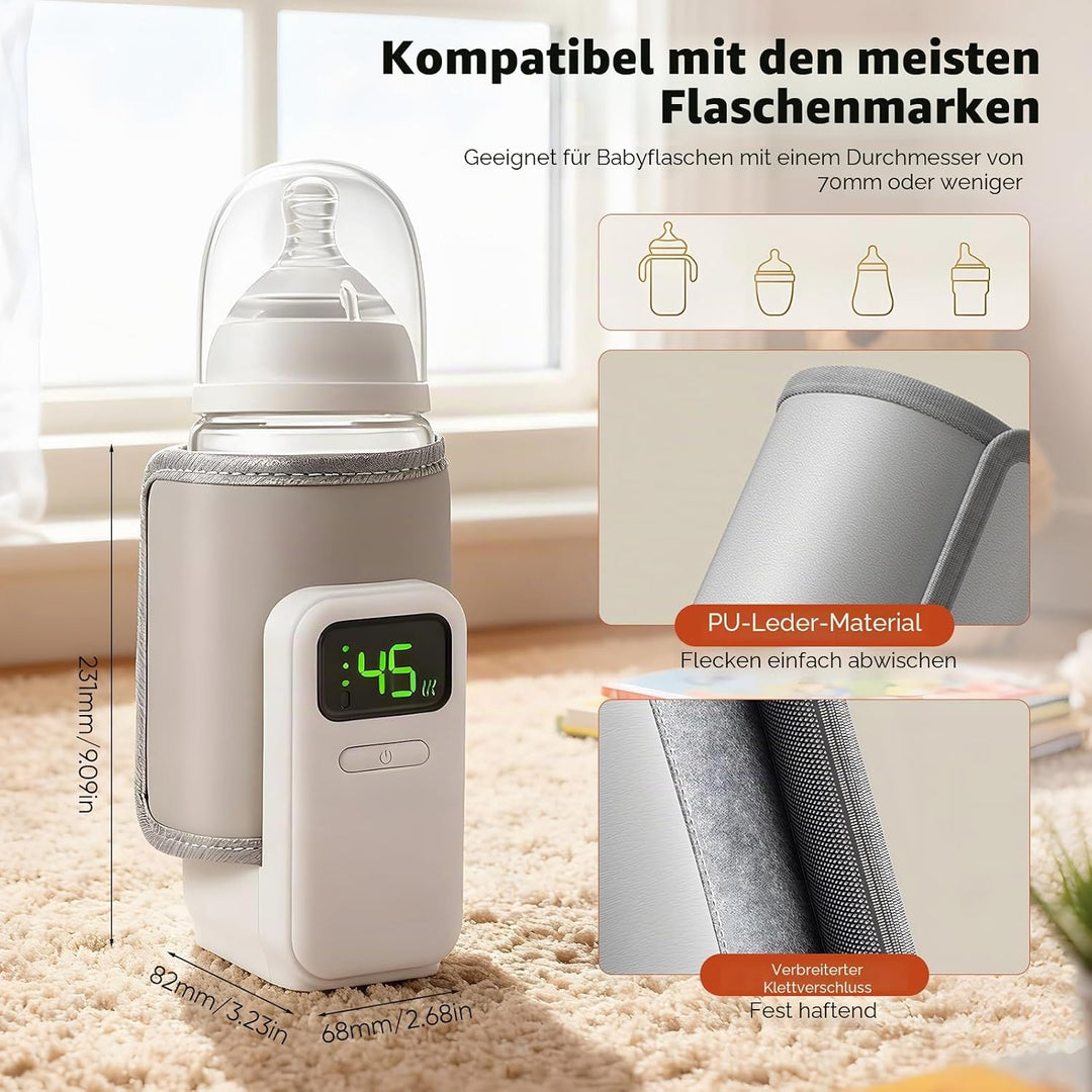 FlaschenwäRmer Baby Unterwegs,Tragbarer FlaschenwäRmer Baby Mit Lcd-Display,Mobiler FlaschenwäRmer B